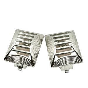 Vintage Sarah Coventry Silver Tone Art Deco Style Clip-On Earrings